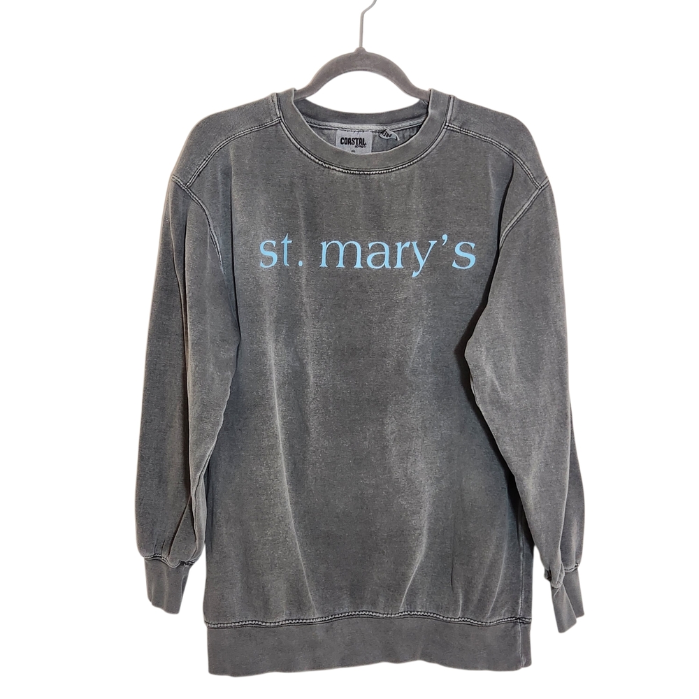 MV Sport St. Mary’s Gray Mineral Wash Sweatshirt Size Medium